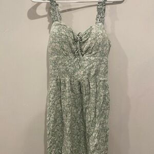 AUW Sage Green Dress with Shirred Detail